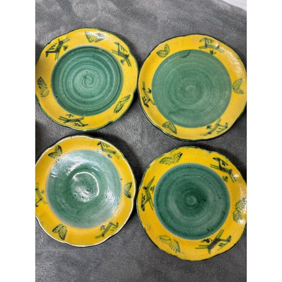 F.B.C. Anaca Italy Ceramic Tea Cup & Saucer Set Artisan 5505 Folkart signed - Picture 3 of 16